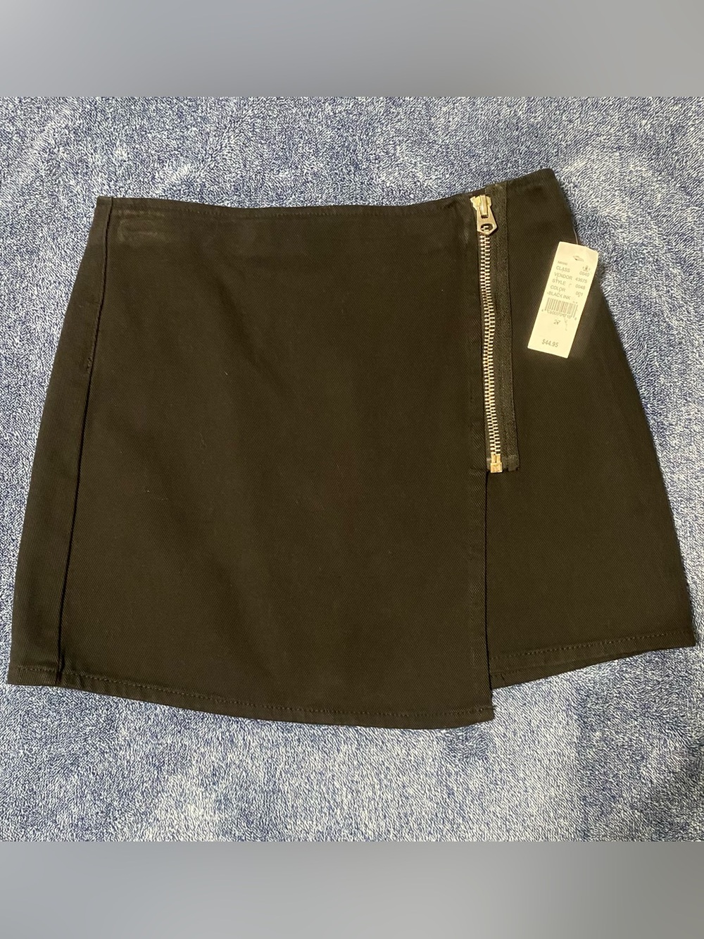 NWT PacSun Size 27 Black Wrap Mini Skirt Exposed Zip
